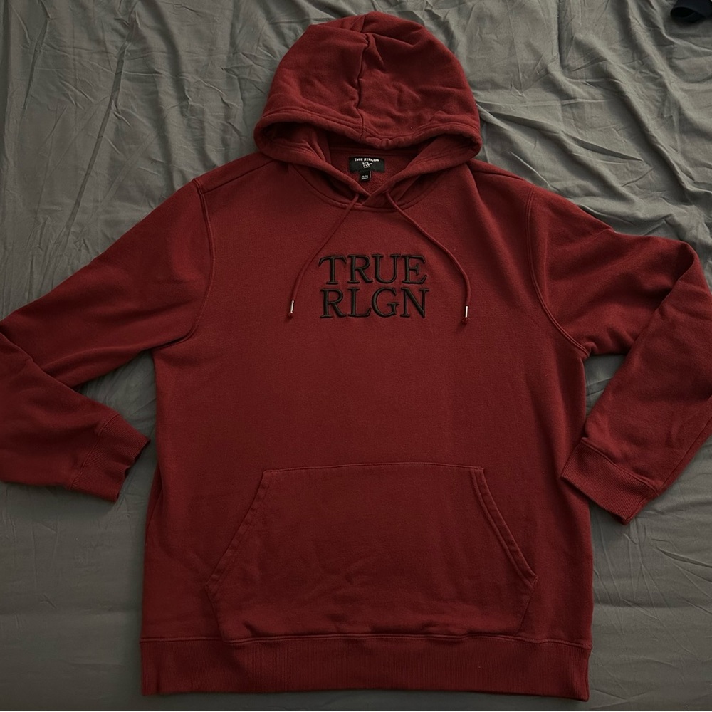 True Religion Embroidered Logo Hoodie - Men’s XL - Red